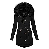 Aukbays Damen Winter Jacke Parka Damen üBergangsjacke Lang Mantel Outdoorjacke Winterjacken Winterjacke Damen üBergrößEn Gepolsterte Kleidung Mit Taschen Warm GefüTterte Winterjack