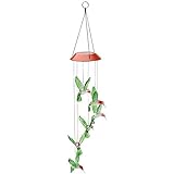 YCX Solar Windspiel LED Licht, Steuerung Solarbetriebene Farbwechsel Mobile Hanging Wind Chimes Bell Nachtlicht Lampe Festival Decor Valentines,Grü