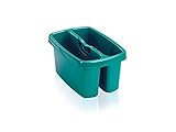 Leifheit Eimer Combi Box mit 2 Kammern für Wasser und Putzutensilien, platzsparend stapelbarer Putzeimer, Aufbewahrungsbox für Eimer Comb