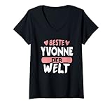 Damen Beste Yvonne der Welt T-Shirt mit V