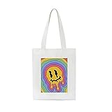 YUMYANJIN Schultertasche Korea Cartoon Casual Vintage Große Kapazität Mode Harajuku Katze Leinwand Tasche Hip Hop Einkaufstasche Damen Schultertaschen (Color : Bai01)