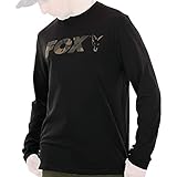 Fox Black/Camo Long Sleeve T-Shirt - Angelshirt, Größe:XL