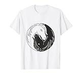 Yin und Yang Design Frieden Balance Pferde T-S