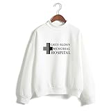 Whittie Grey's Anatomy T-Shirt Unisex Langarm Sweatshirt mit hohem Kragen Schwarz,White4,L