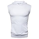 Tank Top Herren Sommer Basic Slim Fit Stretch Einfarbig Herren Hoodie Modern Urban Mode Tasche Ärmellos Herren Shirt Outdoor Casual Sport Herren L