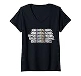 Damen Lesen Sie verschiedene Bücher Bookish Publishing Diversity-Schreiben T-Shirt mit V