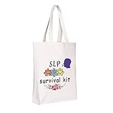 WCGXKO SLP Überlebensset für Sprachtherapeuten, Geschenk, mit Reißverschluss, Make-up-Tasche für Sprachsprache, Pathologist, SLP Survival Tragetasche,