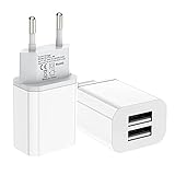 [2 Stück] USB Ladegerät, 2-Port 2.1A/5V USB Netzteil Stecker Adapter Schnellladen Ladeadapter kompatibel mit Apple iPhone 12/11 Pro/XS/XR/X/8/7/6, Huawei, LG, M