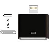 Giom Lightning auf 30-poligen Adapter, MFi-zertifizierter Stecker auf 30-polige Buchse, Konverter mit iPhone-Lightning-Ladekabel, kompatibel mit iPhone 12 11 X 8 7 6P 5S 4 3 G iPad / iPod (schwarz)