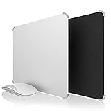 YSAGi Mauspad Hart aus Aluminium, Metall Mouse Pad Doppelseitig Verwendbar mit 4 Rutschfeste Gummi-Ecken, Tragbar Hartes Mousepad für Sofa/Büro/Zuhause/O