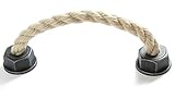 LGM-Beschlag Möbelgriff Rope, Landhaus, Vintage, Seil, Kunststoff - grau-silber, Schnur - beige, 165 mm x 50 mm x 37 mm, LA 128 mm, 51914