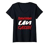 Damen Good Morning A Dick Iconic Writing Gift for Women T-Shirt mit V