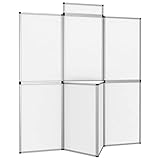 vidaXL 8-Panel Messewand Faltdisplay Stellwand Promotionswand Faltwand Messetafel klappbares Display Raumteiler Messestand mit Tisch 181×200 cm Weiß