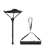 Lloow Outdoor-Angelwerkzeuge, Klappstuhl, Spazierstock, Stativhocker, Höhenverstellbarer Sitz, Klapphocker, Klappstuhl Für Camping, Wandern, R