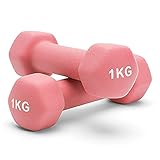 Albott 2er Set Hantel Neopren Hanteln Gewichte Kurzhanteln Fitness Hanteln Set 2 x 1 KG Frauen Hantelset Kurzhantel Set für Gymnastik, Aerobic, Pilates, F