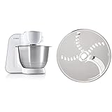 Bosch Küchenmaschine MUM5 Styline MUM54270DE, Edelstahlschüssel 3,9 L, Mixer 1,25 L, 900 W, silber & Bosch Kartoffelpuffer-Rösti-Scheibe MUZ45KP1, Wendescheibe, spülmaschinengeeig