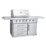 Mayer Barbecue ZUNDA Gasgrill MGG-442 Premium mit Backburner Grillwagen, 4 Hauptbrenner 1 Seitenbrenner, aus 304er Edelstahl, Grillfläche 65 x 45