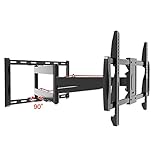 TV halterung fernseher wandhalterung monitor TV-Halterung Für 75+ Zoll Fernseher, 90° Schwenkbar Und Neigbar Full-Motion-TV-Ständer Für Flachbildschirme Und Gebogene Monitore, Kabelmanagement, Schw