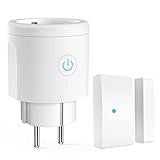 Houzzcare Funk Abluftsteuerung mit Fenster-Magnetkontakt Wireless Fensterkontaktschalter für Dunstabzugshaube Funksteckdose Kamin Wireless Fenstersensor Sw