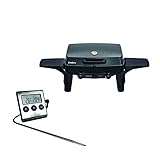 MH-Online Enders Gasgrill URBAN PRO - Bundle mit extra Fleischthermometer - 2 Edelstahl-Brenner stufenlos, mobiler Kompaktgrill, Tischgrill mit Aluguss-Grillhaube, Seitenablagen, Schw