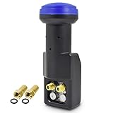 Comag Twin LNB 0,1 dB digital ► 2 Teilnehmer | TV | Receiver Direkt Anschluss Universal Full HD HDTV TV 3D 4K Sat UHD Blue Line + Kontakte Vergoldet + W