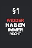 Notizbuch Widder: Notizheft A6 als Geschenk-Idee für Widder mit Humor / 120 Seiten liniert / als Tagebuch für Sternkreiszeichen mit dem Spruch §1 Widder haben immer R