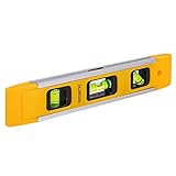 230 mm 9,0 Zoll Wasserwaage, Kunststoff Bubble Level Lineal, Magnetische Torpedo Level, Heavy Duty DIY Builder Tool, 45 ° 90 ° 180 ° Blasen, Gelb