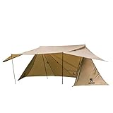 OneTigris ROC Shield Bushcraft Zelt Camping Shelter mit 4 Stangen |MEHRWEG Verpackung