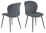 AC Design Furniture Edite Esszimmerstuhl, H: 82 x B: 43 x T: 58,5 cm, Grau, Stoff/Metall, 2 Stk