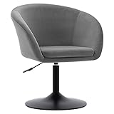 Duhome Sessel höhenverstellbar Esszimmerstuhl Kunstleder Clubsessel Coctailsessel Lounge Sessel Farbauswahl - TYP 440, Farbe:Grau, Material:S