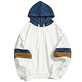 SSLLM Herren Kapuzenpullover Mode Farbblock Sweatshirts Hoodie Casual Lose Pullover Kapuzenpulli Herbst Winter Dünne Basic Kapuzenjacke Sport Pullover mit Einstellbarer Kordelzug Streetw