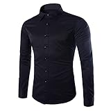 KBUY Herren Hemden Slim-Fit Herrenhemden Langarm-Hemden Männer Freizeit-Hemd Business Herren-Hemd Slim-Fit Bügelleicht Für Anzug, Business, Hochzeit, Freizeit - Langarm Hemden Große Größe M-5XL