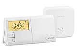 Salus 091FLRFv2 Funk-Raumthermostat Elektronischer Temperaturregler Digital Thermostat mit Wochenprogramm und Empfänger, Weiß, 154 x 30 x 80