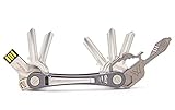 Yotei Spirit® Kompakter Schlüssel Organizer – Intelligenter Schlüsselbund Organizer mit Key Holder, USB und Mehrfachwerkzeug-Schlüssel (Grau)
