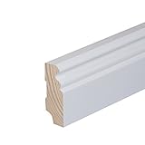 Sockelleiste Echtholz massiv lackiert Altberliner Hamburger Profil (19 x 78 x 2400 mm)