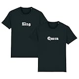 Partnerlook - Partner T-Shirts - King Queen Altdeutsch Partner Unisex Shirt schwarz, XL, T-Shirt H