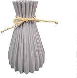 GAOLILI Vasen Vase Skulptur Plastikvase Keramikvase Blume Vase Rattan Unzerbrechlich Einfache Korb Pflanze Bodenvase Kleine Blumentopf (Color : A Vase Grey)