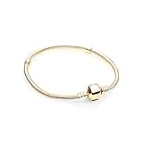 Damen Armband für Charm Beads Perle Anhänger Edelstahl Armreif Pandora style Charms kompatibel Modell A-925 Gold 21