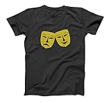 Cool Golden Drama Comedy Tragedy Theater Mask Symbol T-Shirt Sweatshirt Hoodie Tank Top for Men W