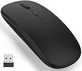 iAmotus Kabellose Maus, Bluetooth 5.1 Tragbare Optischer Maus 2.4G Wireless Mouse Wiederaufladbare Ultra Slim Leise Ergonomisch Funkmaus,1600 DPI Einstellbar für PC, Laptop, Android, Windows, M