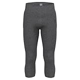 Odlo Men's Active WARM ECO 3/4 Base Layer Pants, odlo Steel Grey Melange, XL