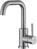 Wasserhähne, Waschtischarmaturen aus Edelstahl für den Außenbereich. Badarmaturen Mixer, Prep oder Bar Wasserhahn, kleine Spültisch-Mischbatterie aus gebürstetem Edelstahl, Waschtisch-Mischb