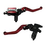 2 stücke 22mm. CNC Hydraulische Scheibenbremse obere Pumpe Motorradkupplung Handbremshebel (Color : A Red)
