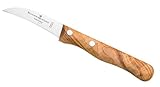 Schwertkrone Messer Solingen Germany Obstmesser/Gemüsemesser Scharf/Schälmesser Holz Olive 15,5 cm gebogen rostfrei Vogelschnabel (1)