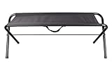 Spetebo Metall Camping Bank schwarz - 108x38x31cm - Garten Klappbank Klappstuhl Faltbank