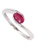Rubin Ring Weissgold 585 Gold (14 Karat) Mit Edelstein 7mm Gr.54 Weißgoldring Goldring Damenring Rubinring White Stardust V0011597