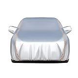 WXFGR Autoabdeckung Kompatibel Mit Tesla Model X Wasserdicht Atmungsaktiv Staubdicht Und Sonnenschutz Autolackschutz Vollständige Fahrzeugabdeckung Mit Reflektierenden Streifen (Color : Silver)