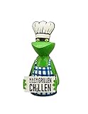 Gartendeko Figuren aus Metall Modern | Ausgefallene Lustige Gartenfigur | Zaunhocker Tiere | Zaunfigur | Pfostenhocker | Gartendekoration | Dekofigur | Frosch Grillen C