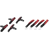 XLC Unisex – Erwachsene Bremsschuhe Cartridge V-Brake BS-V03 4er Set 72 mm, Schwarz, Rot, One Size & Unisex -Erwachsene Bremsschuhe Ersatzbremsgummi BS-X02 4er Set 72 mm, Schwarz, Rot, Einheitsgröß