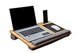 bensko Laptop unterlage aus Bambus 3in1 Laptop Tablet & Handyhalterung mit Mausunterlage & Handgelenkauflage Laptopkissen bis zu 17 Zoll für Schoß Tisch Bett & S
